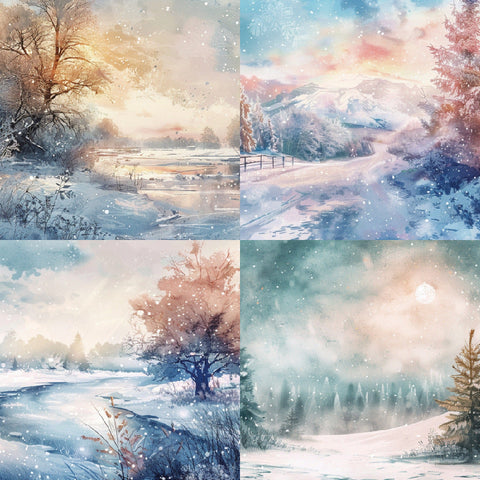 Inlovearts 24PCS 6" Glacie Scrapbook & Cardstock Paper