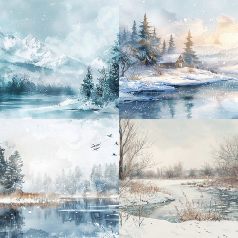 Inlovearts 24PCS 6" Glacie Scrapbook & Cardstock Paper