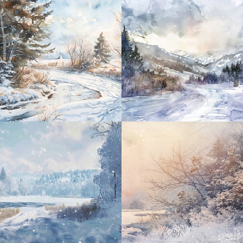 Inlovearts 24PCS 6" Glacie Scrapbook & Cardstock Paper