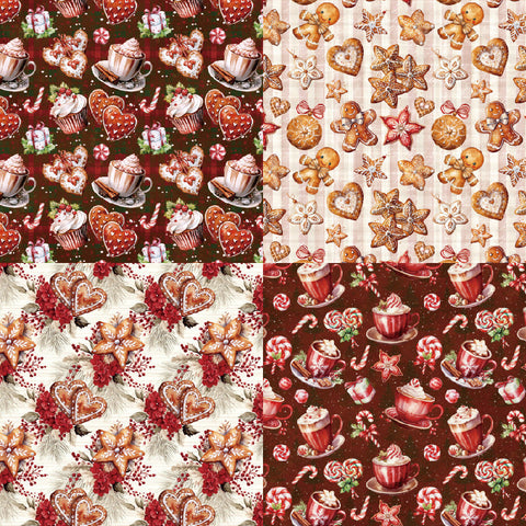 Inlovearts 24PCS 6" Santa's Sweets Scrapbook & Cardstock Paper