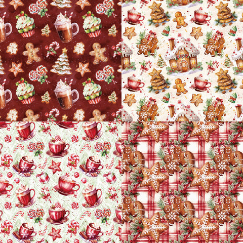 Inlovearts 24PCS 6" Santa's Sweets Scrapbook & Cardstock Paper