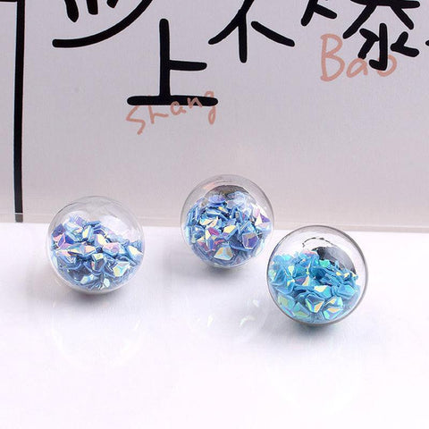 Inloveartshop 5Pcs 16mm Glitter Sequined Star Glass Ball Five-pointed Star Ball Pendant Decorations