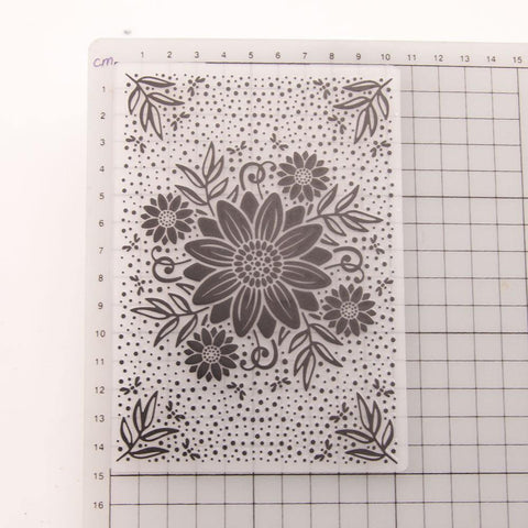 Sunflower Pattern Plastic Embossing Folder - Inlovearts