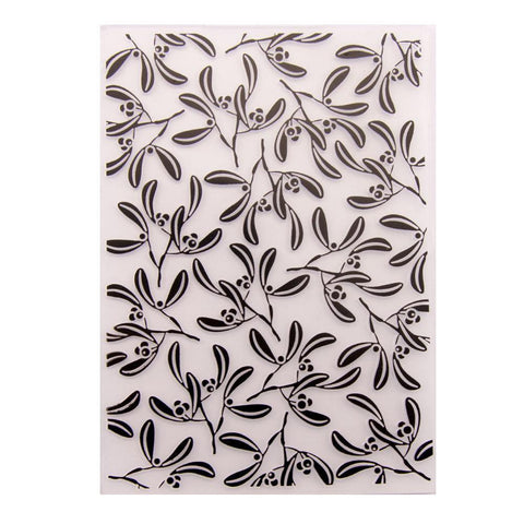Berries and Leaves Pattern Plastic Embossing Folder - Inlovearts