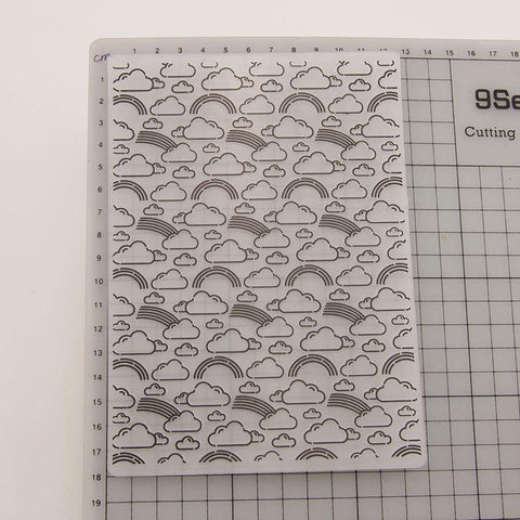 Clouds and Rainbows Pattern Plastic Embossing Folder - Inlovearts