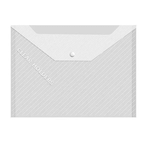 10Pcs A4 Size Plastic Document Envelopes with Snap Button