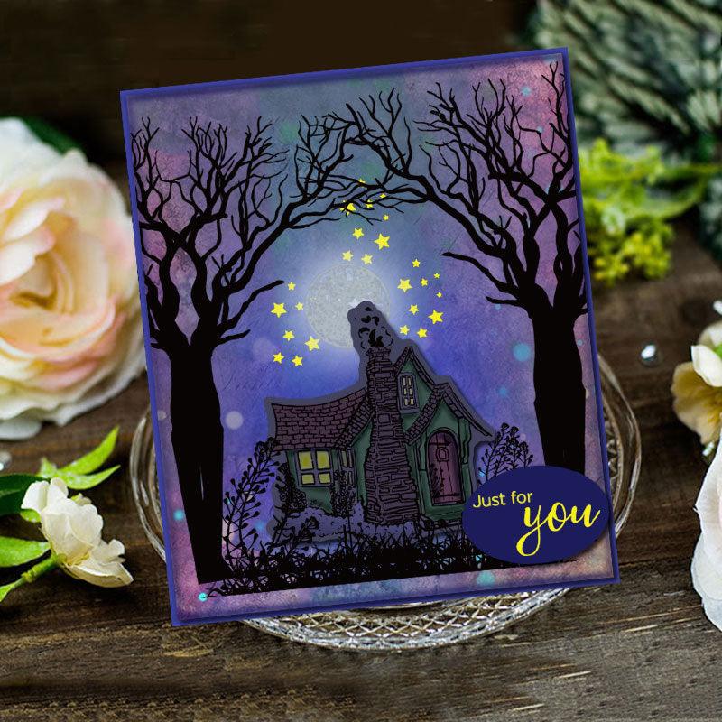 Inloveartshop Beautiful Starry Tree House Dies with Stamps