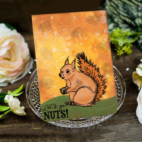 Inloveartshop Cute Squirrels And Pumpkins Dies with Stamps