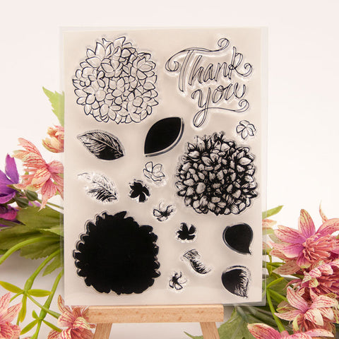 Inloveartshop Flower Series And Thank You Words Dies with Stamps Set