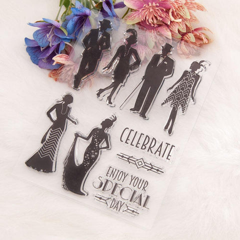 Inloveartshop Men in suits and women in dresses Dies with Stamps Set