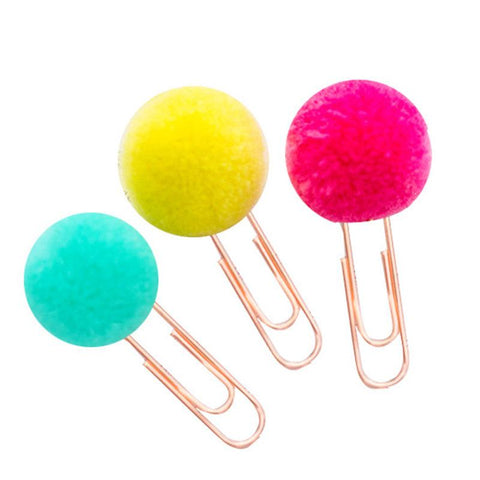 Inlovearts Colorful Fur Ball Decoration Candy Color Paper Clip