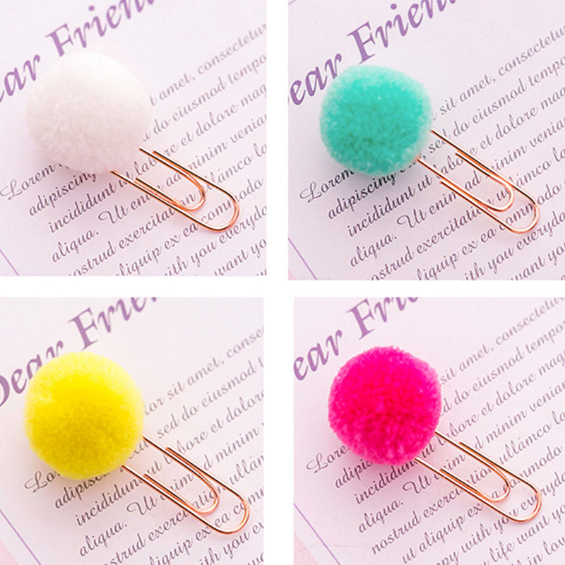 Inlovearts Colorful Fur Ball Decoration Candy Color Paper Clip