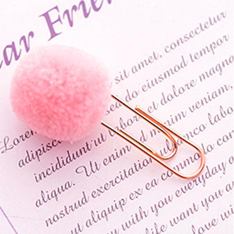 Inlovearts Colorful Fur Ball Decoration Candy Color Paper Clip