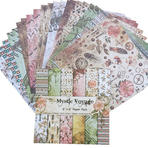 6 Inches Vintage Flower Background Paper