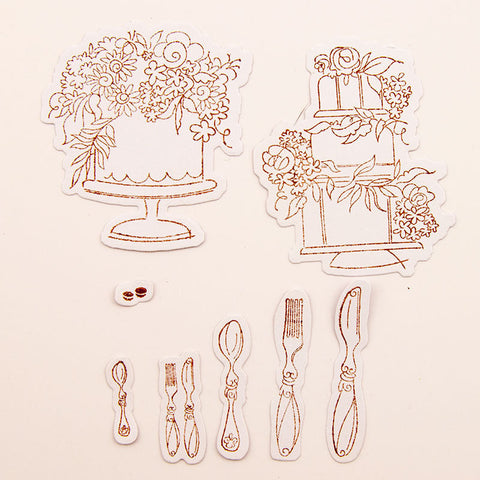 Inloveartshop Birthday Cake and Knife Dies with Stamps Set