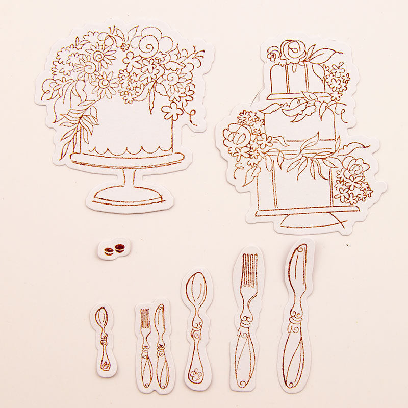 Inloveartshop Birthday Cake and Knife Dies with Stamps Set
