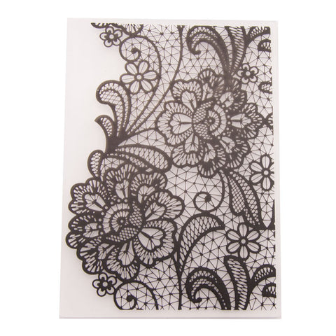 Inlovearts Flowers With Lace Pattern Plastic Embossing Folder