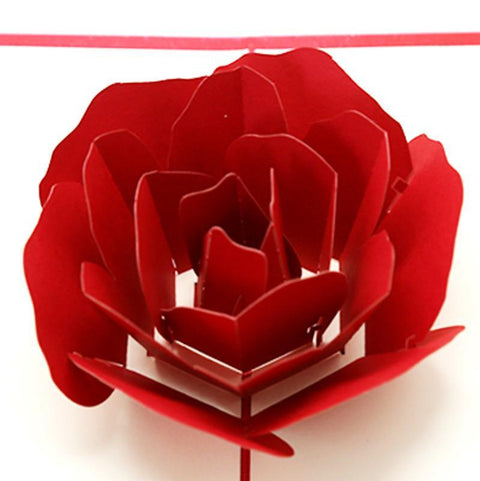 Inloveartshop Red Rose 3D Pop-up Greeting Card