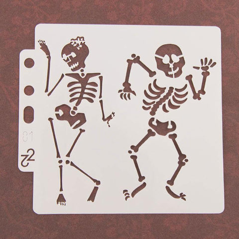 Inloveart Halloween Dancing Skeleton Layering Stencils