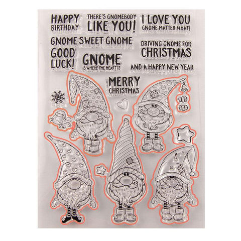 Inloveartshop Lovely Gnome Christmas Theme Dies with Stamps Set