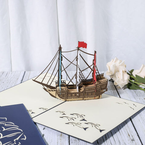 Inloveartshop Sailing In The Wind And Waves 3D Greeting Card