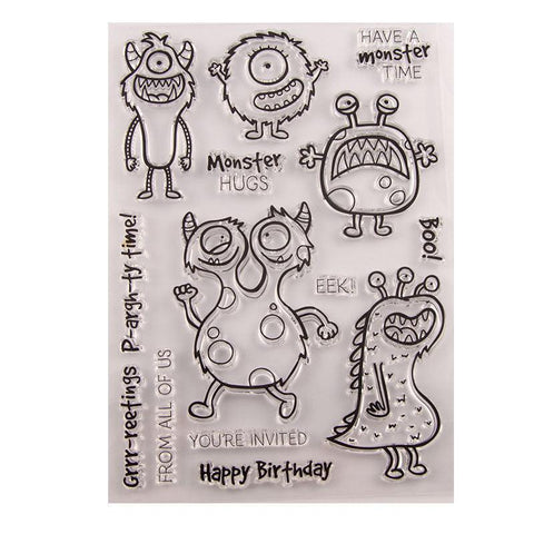 Inloveartshop Various Monsters Theme Dies with Stamps Set