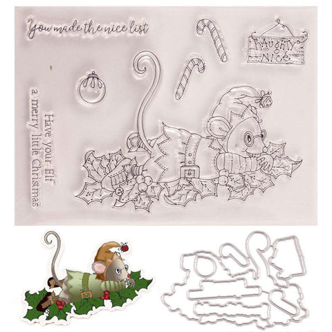 Inloveartshop Animal Theme Cute Squirrels Lying in Leaves Dies with Stamps Set