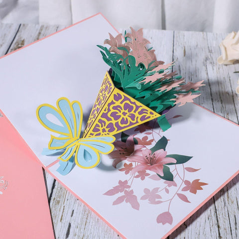 Inloveartshop Lily Bouquet 3d Stereo Greeting Card