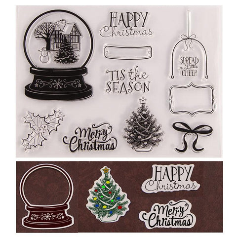 Inloveartshop Christmas Glass Ball and Blessing Label Dies with Stamps Set