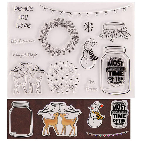 Inloveartshop Christmas Decor Christmas Theme Dies with Stamps Set