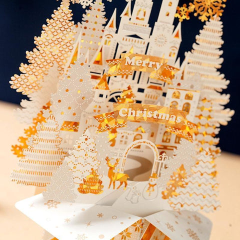Golden Castle pop-up card - greetingpopup