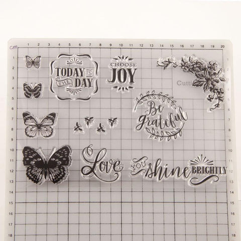 Inloveartshop Decoration Theme Multiple Butterfly and Words Dies with Stamps Set