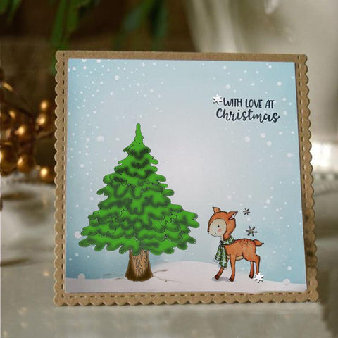 Inloveartshop Christmas Tree Christmas Theme Dies with Stamps Set