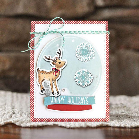 Inloveartshop Christmas Theme Elk and Snowflakes Dies with Stamps Set