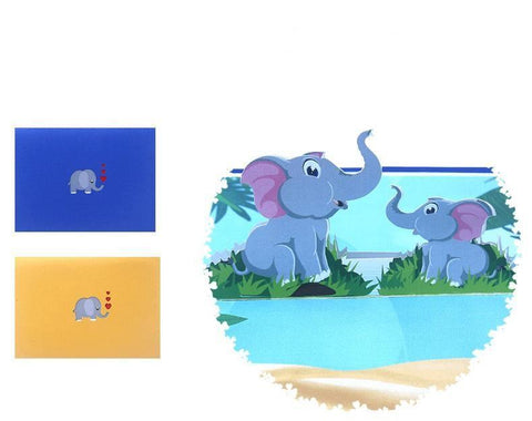 Baby Elephant 3D Greeting Card - Inlovecards
