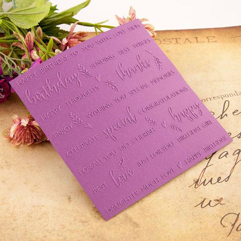 Greeting Words Embossing Folders