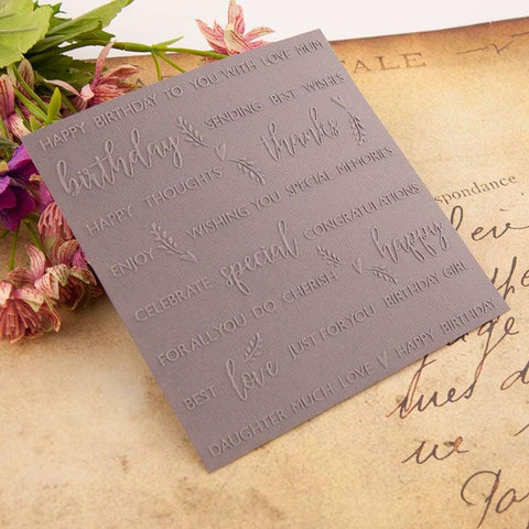 Greeting Words Embossing Folders