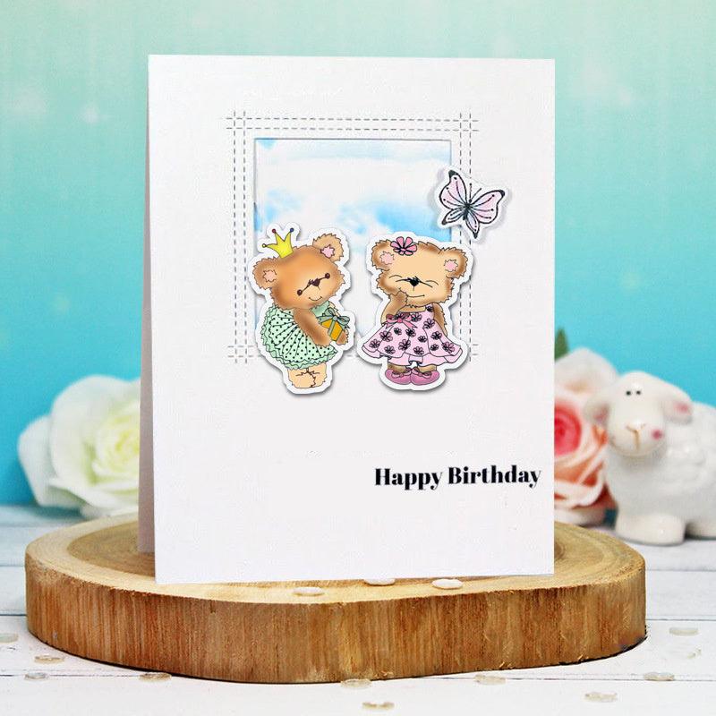 Inloveartshop Bear Lovers Animal Theme Dies with Stamps Set