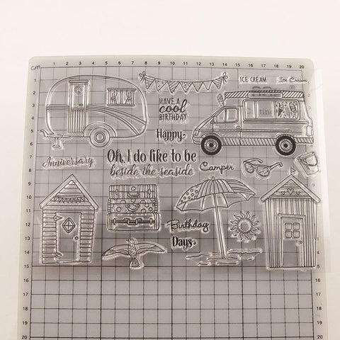 Inloveartshop Summer Travel House Car Dies with Stamps Set
