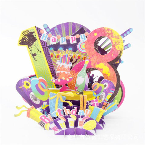 Inloveartshop Happy Birthday 3D Greeting Card