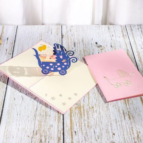 Baby 3D Pop Up Greeting Card- Girl - greetingpopup