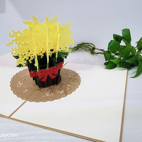 Inloveartshop Gypsophila Flower Basket 3d Greeting Card