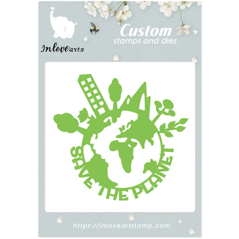 Inlovearts "Save the Planet" Environmental Theme Cutting Dies