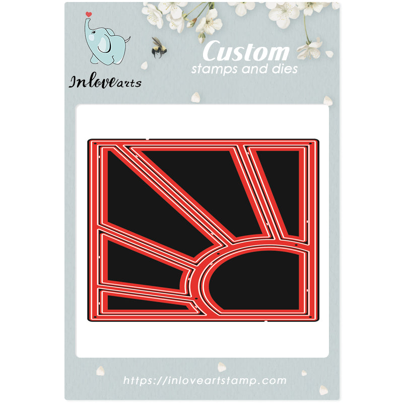 Inlovearts Rectangle Triangle Circle Split Background Board Cutting Die
