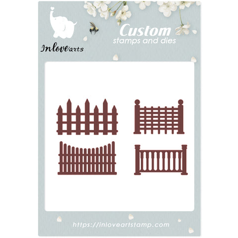 Inlovearts 4 Pcs Fence Decor Cutting Dies
