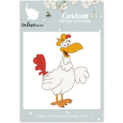 Inlovearts Cartoon Chicken Rooster Cutting Dies