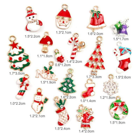 Inloveartshop 19pcs Christmas Theme Beautiful Decorative Pendant Drip Alloy Pendant Decorations