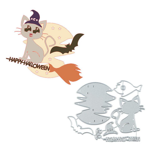 Halloween Dies - Broom and Cat