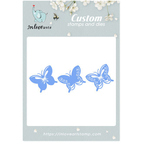 Inlovearts 3pcs Butterfly Decor Cutting Dies
