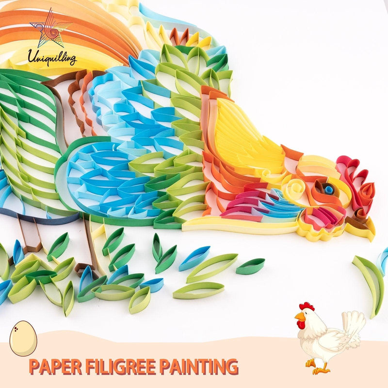 Inloveartshop Paper Filigree Painting Kit - Chicken ( 16*20 inch )